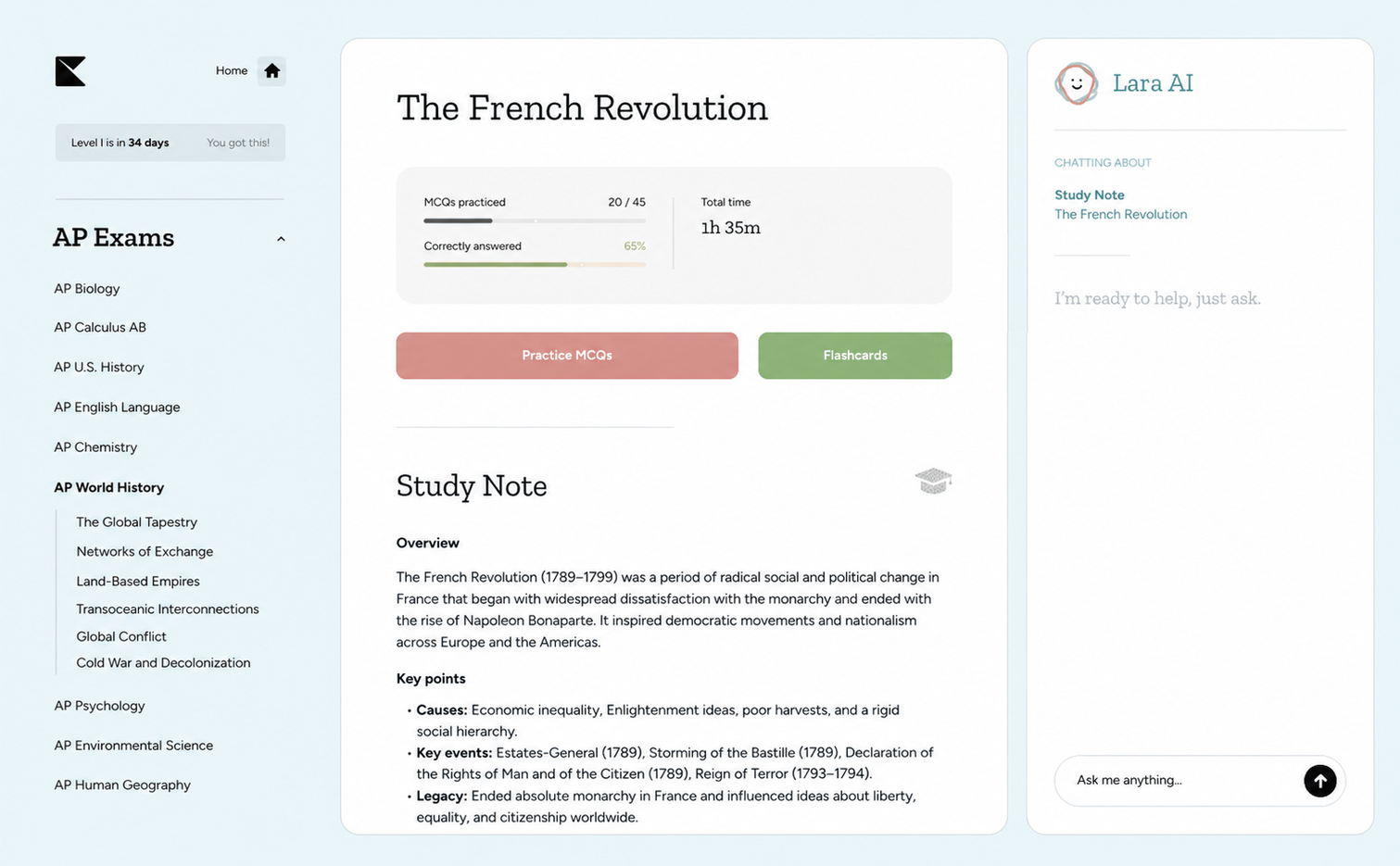 Kinnu APs (College Board) study notes