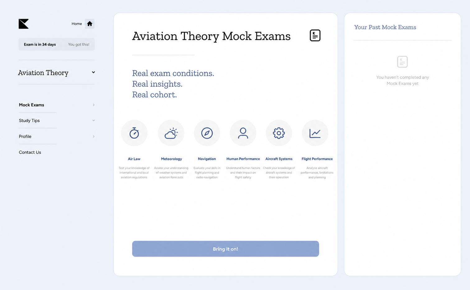 Kinnu Aviation Theory mock exam analytics