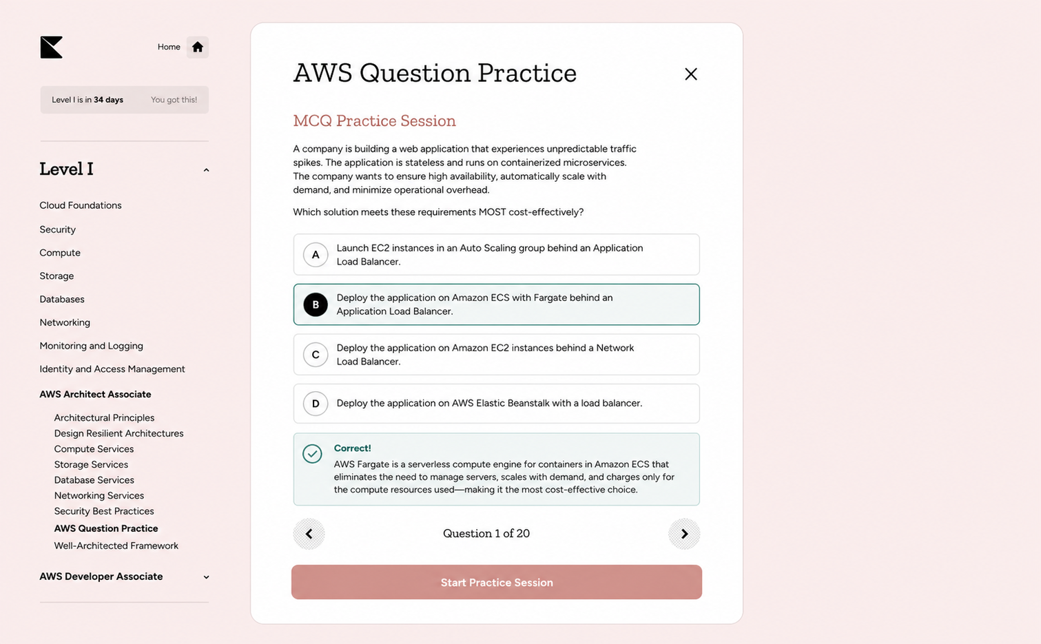 Kinnu AWS question practice