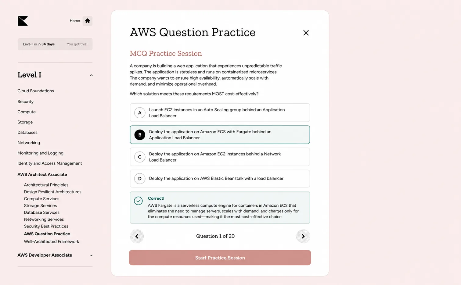Kinnu AWS question practice