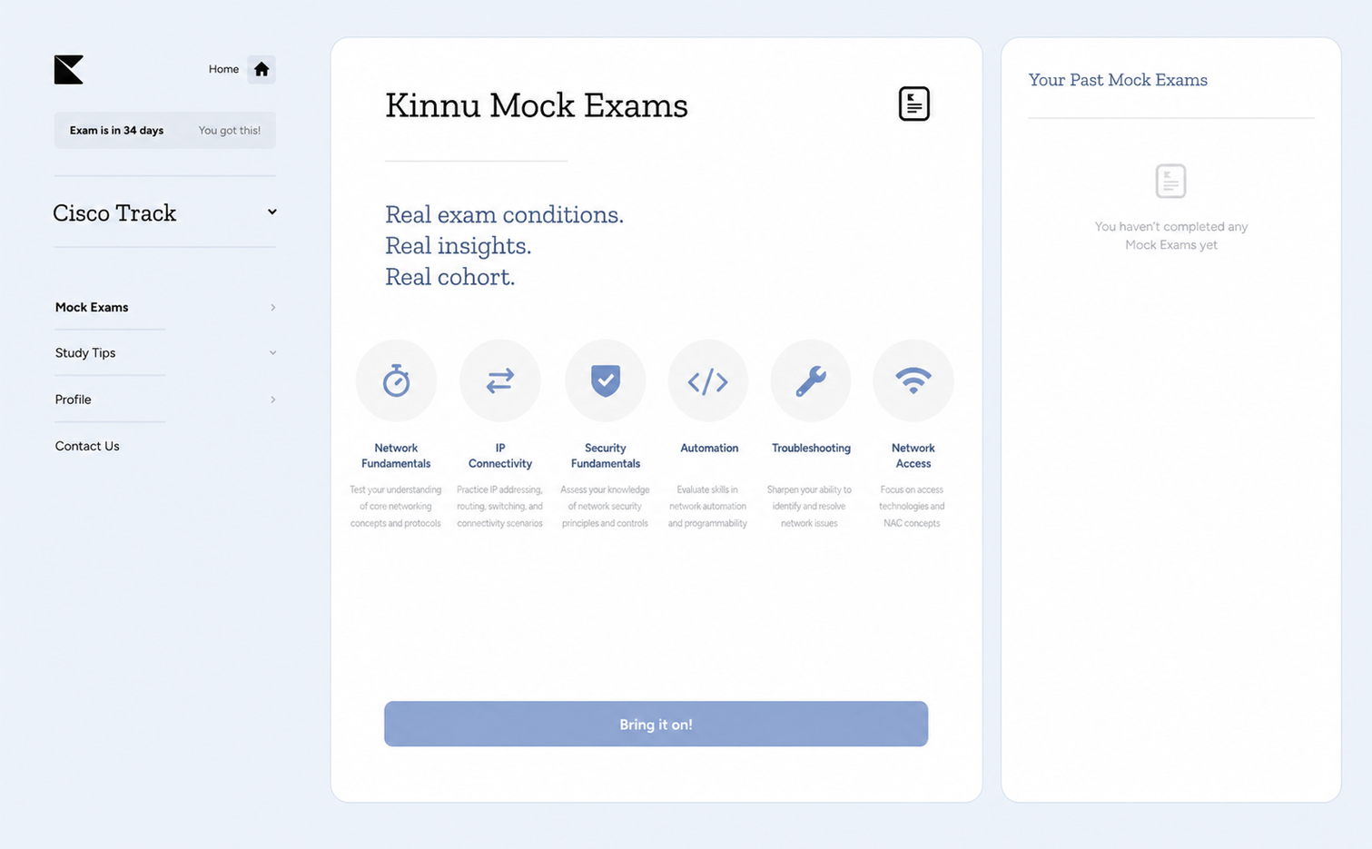 Kinnu Cisco Certifications mock exam analytics