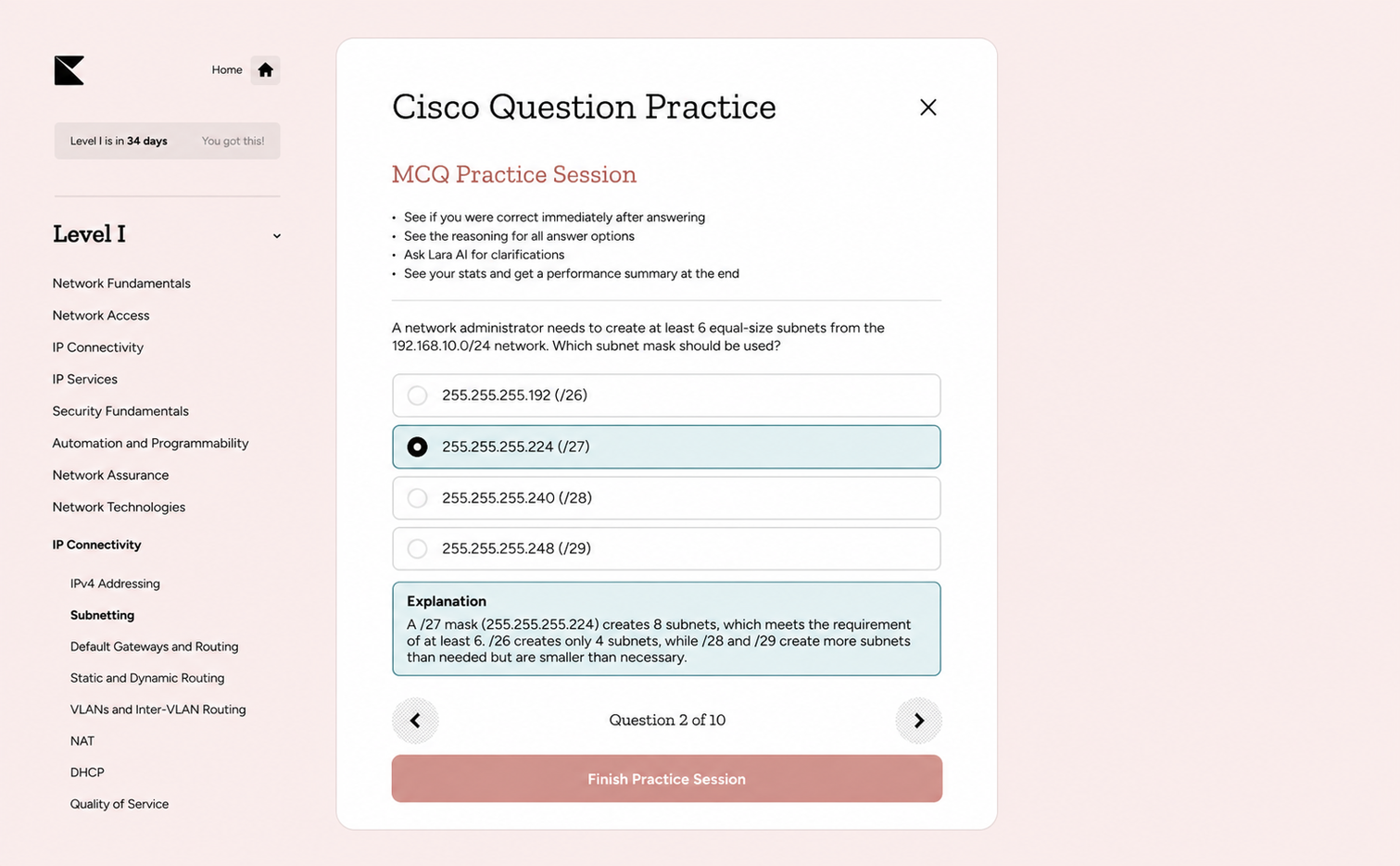 Kinnu Cisco Certifications question practice