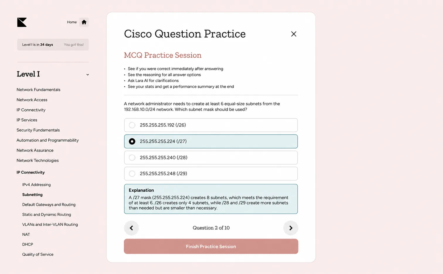 Kinnu Cisco Certifications question practice