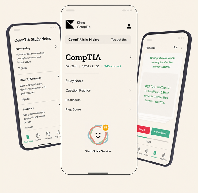 Kinnu CompTIA mobile app