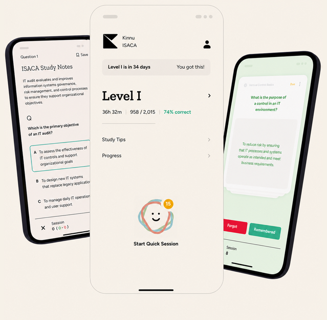 Kinnu ISACA Credential mobile app
