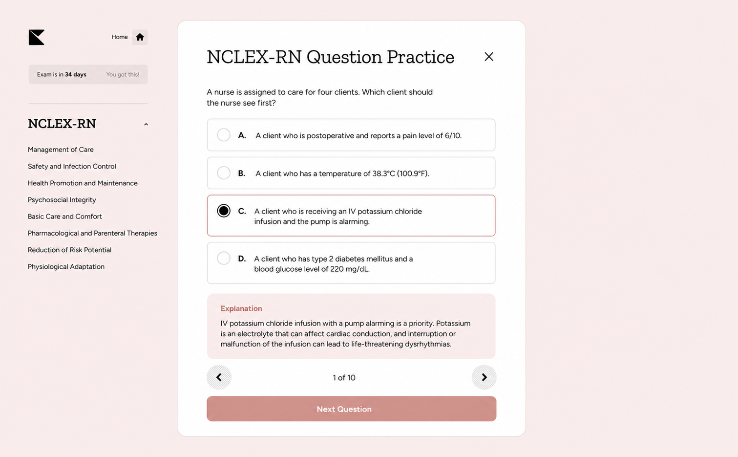 Kinnu NCLEX-RN question practice