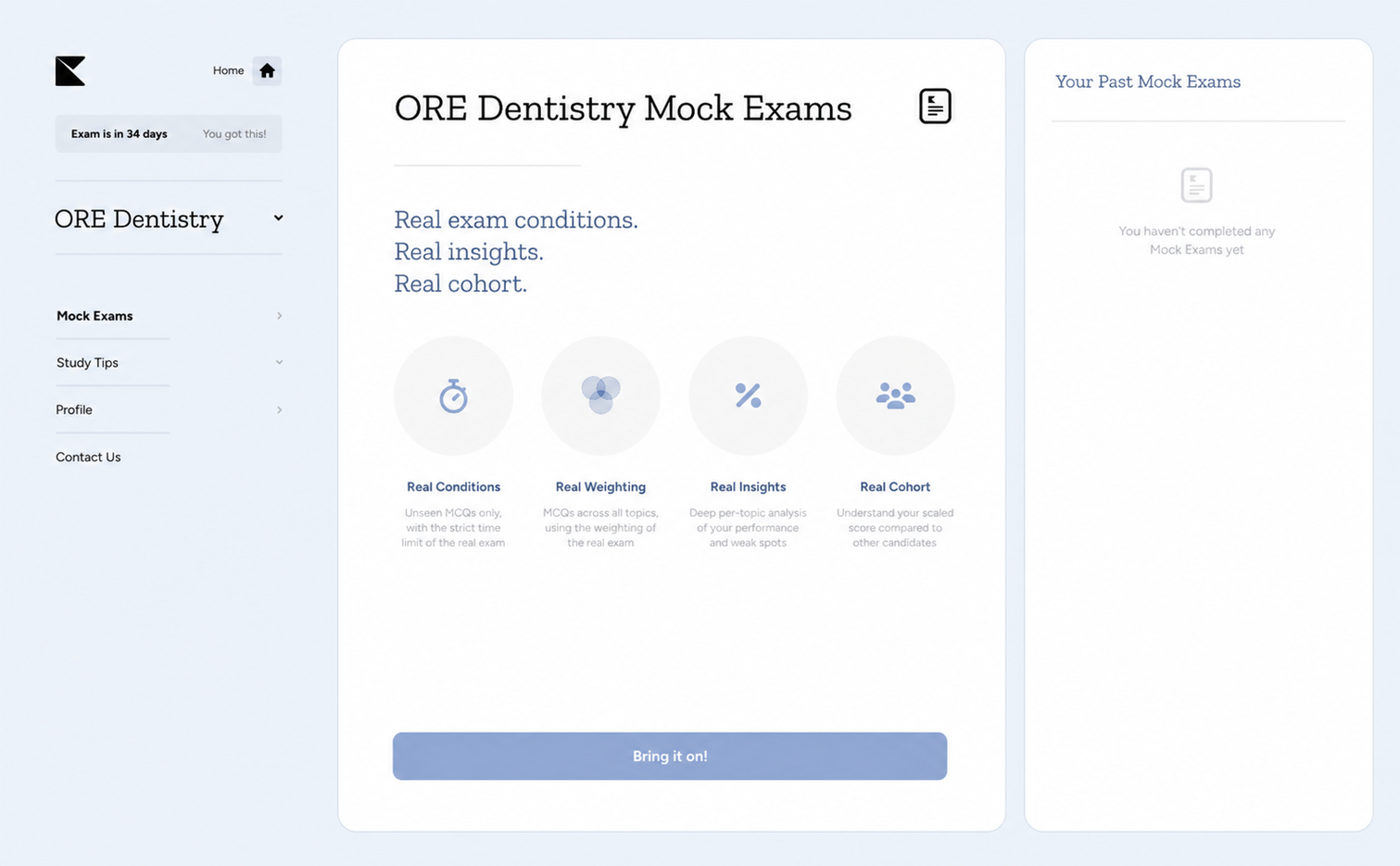Kinnu ORE Dentistry mock exam analytics