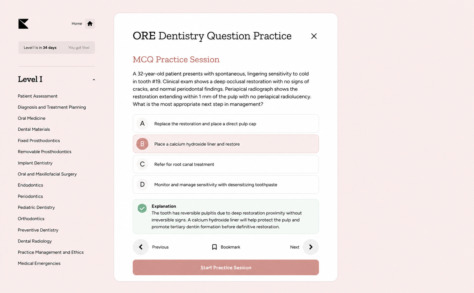 Kinnu ORE Dentistry question practice