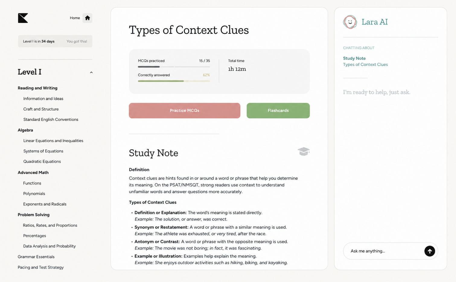 Kinnu PSAT/NMSQT study notes