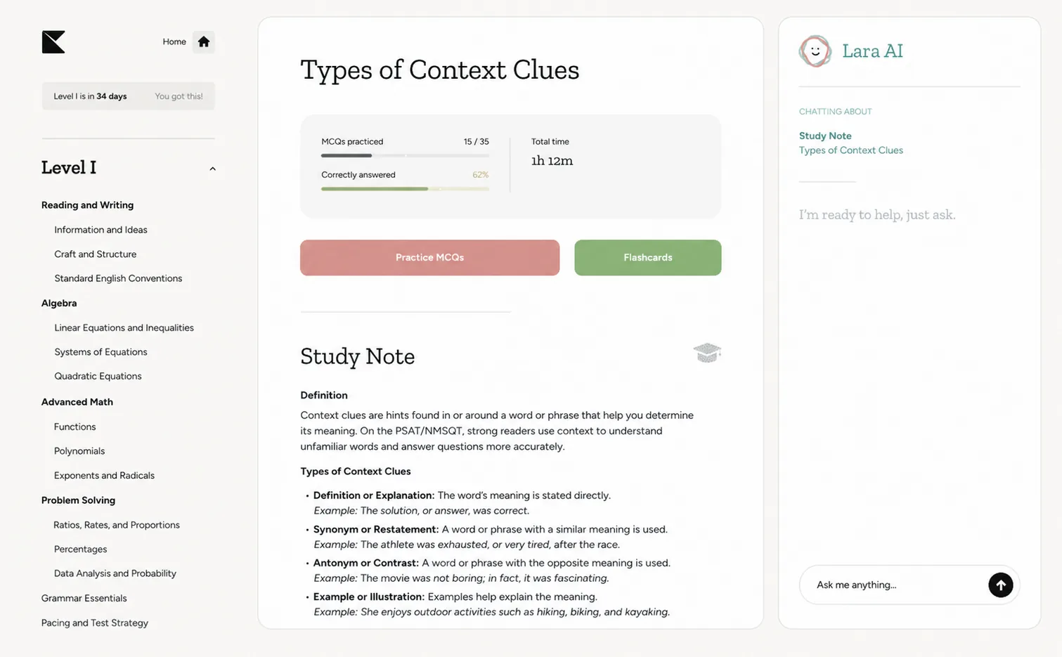 Kinnu PSAT/NMSQT study notes