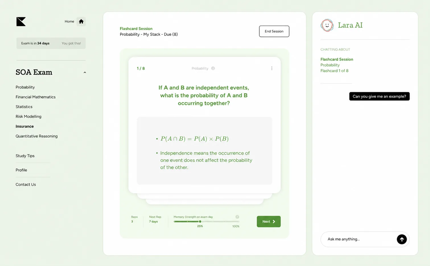 Kinnu SOA Actuarials flashcards