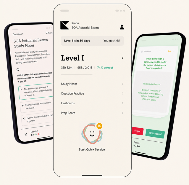 Kinnu SOA Actuarials mobile app