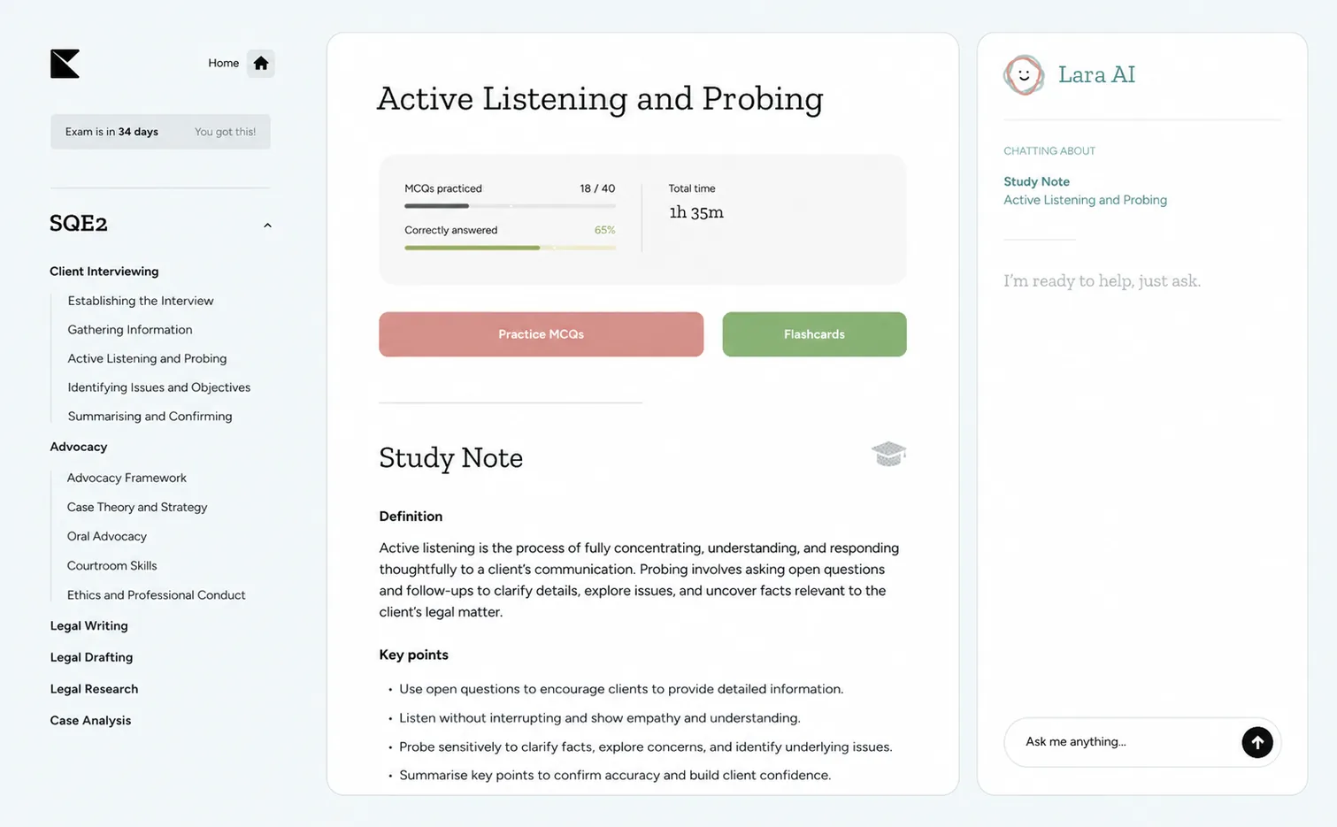 Kinnu SQE2 study notes