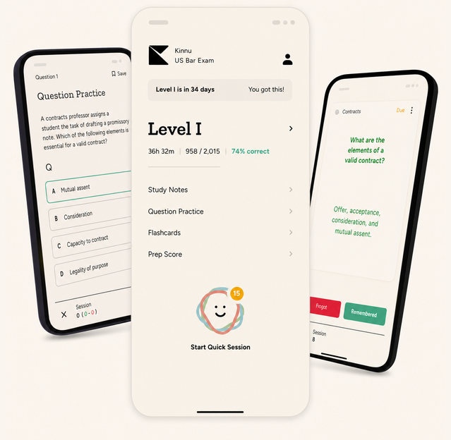 Kinnu US Bar Exam mobile app
