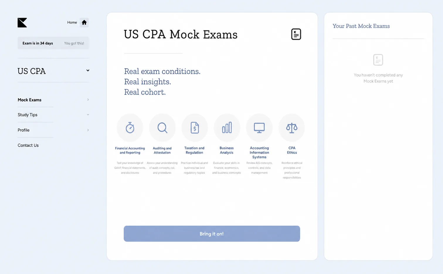 Kinnu CPA mock exam analytics