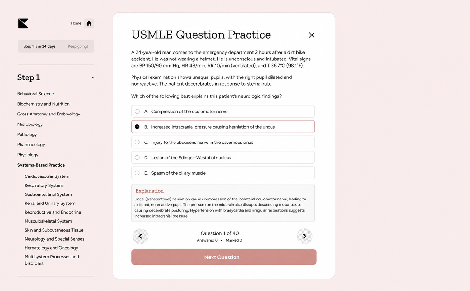 Kinnu USMLE question practice